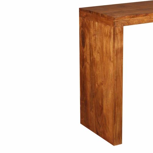 Конзолна маса, масивна дървесина с меден шишам, 110x40x76 см
