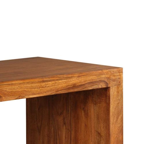 Конзолна маса, масивна дървесина с меден шишам, 110x40x76 см