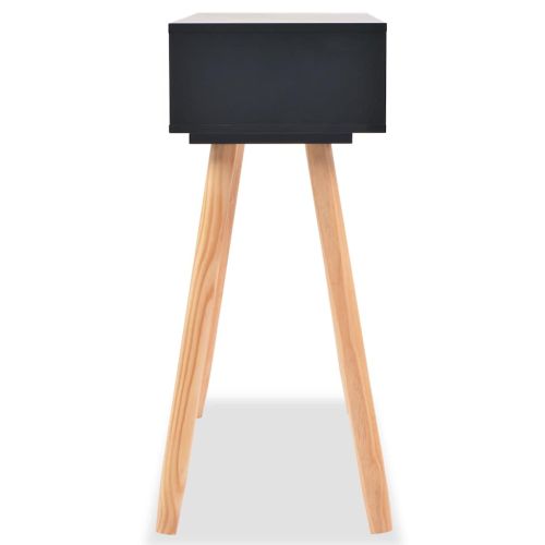 Конзолна маса, иглолистна дървесина масив, 80x30x72 cм, черна