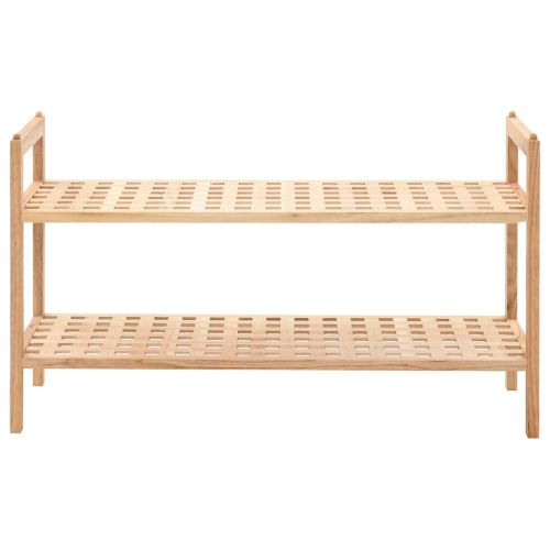 Етажерка за обувки, орехово дърво масив, 69x26x40 cм