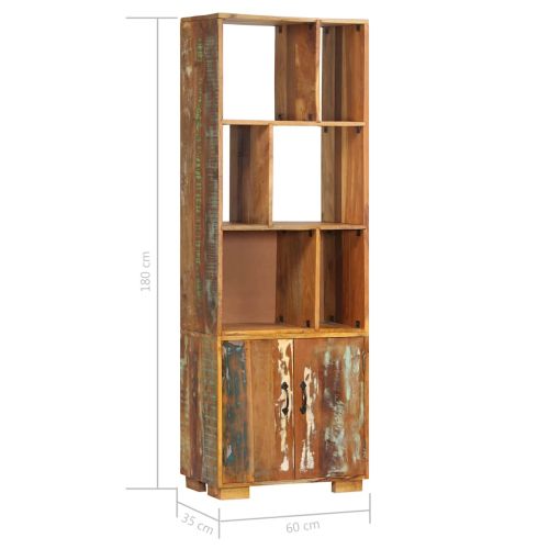 Етажерка за книги, 60x35x180 см, регенерирано дърво масив