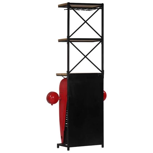 Шкаф за вино "Трактор", 49x31x172 см, мангово дърво масив