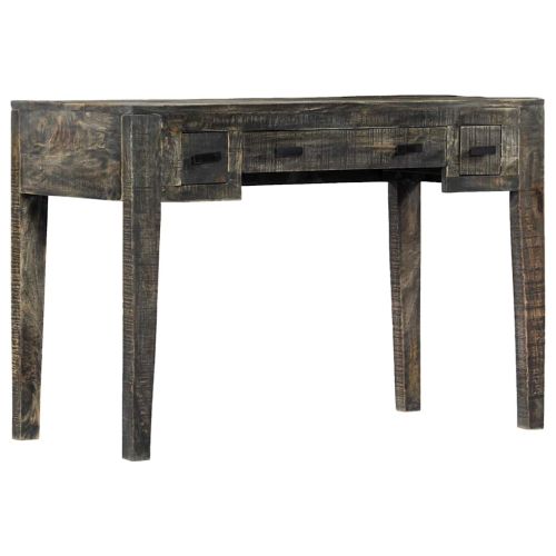 Бюро, черно, 110x50x75 см, мангово дърво масив