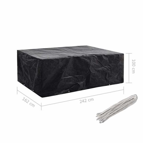 Покривала за градински мебели 2 бр 8 капси 242x162x100 см