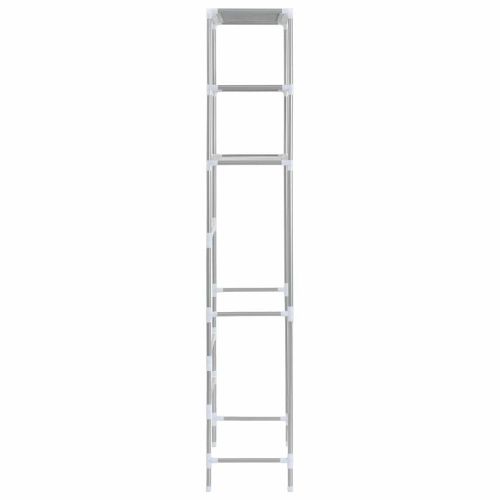Стелаж за съхранение над тоалетна 3 рафта сребрист 53x28x169 см
