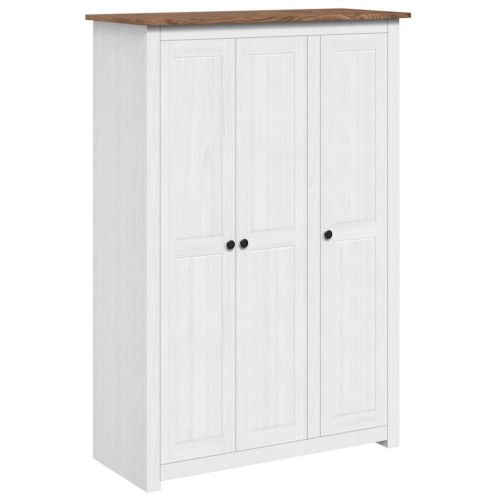 Гардероб с 3 врати, бял, 118x50x171,5 см, бор, Panama Range