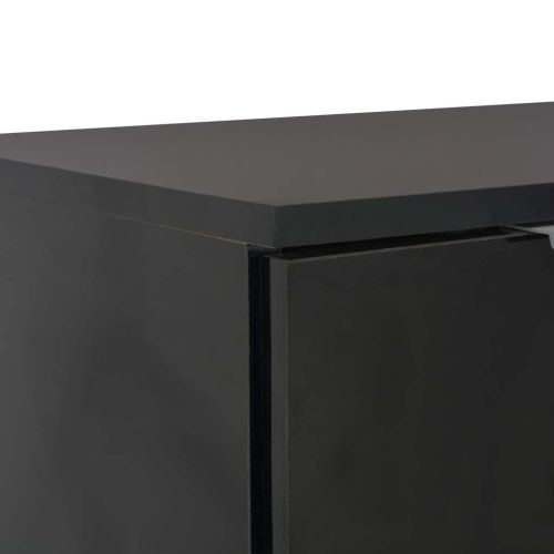 Бюфет, сиво със силен гланц, 71x35x80 см, инженерно дърво