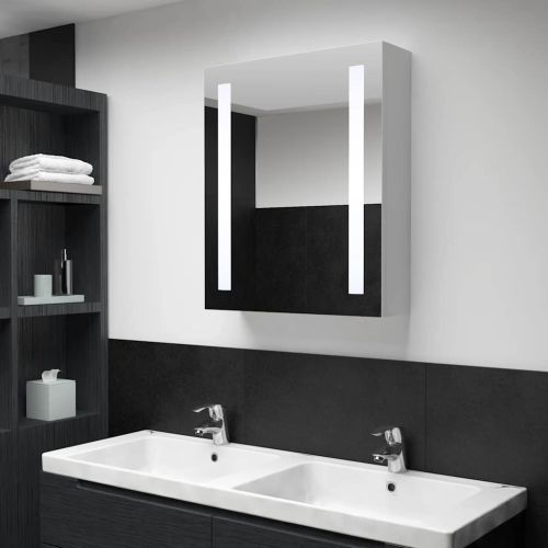 LED шкаф с огледало за баня, 50x13x70 см