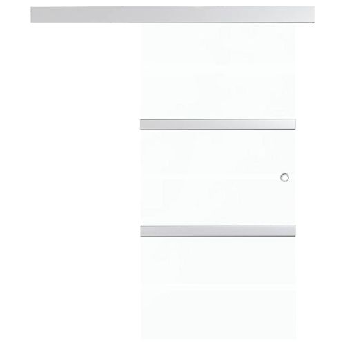 Плъзгаща се врата, ESG стъкло и алуминий, 76x212 см, сребриста