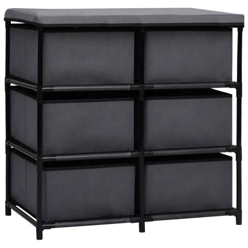 Шкаф за съхранение с 6 чекмеджета, 55x29x55 см, сив, стомана