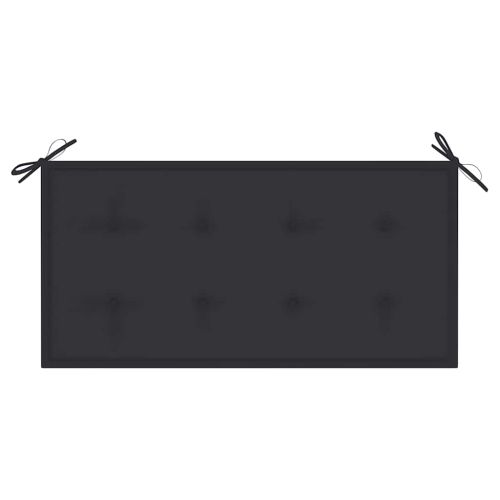 Градинска пейка с възглавница антрацит, 112 см, тик масив