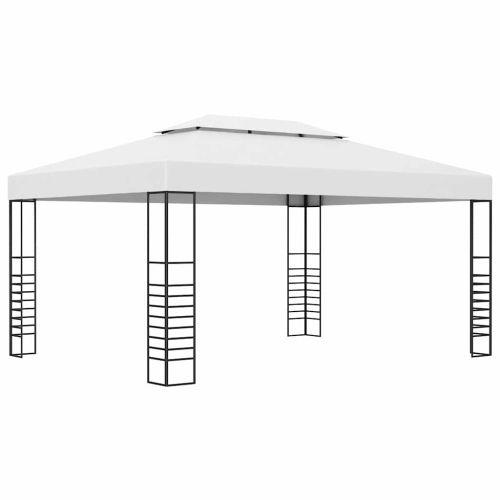Шатра с LED светещи стрингове, 4x3x2,7 м, бяла