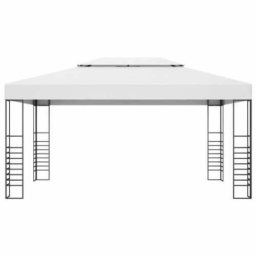 Шатра с LED светещи стрингове, 4x3x2,7 м, бяла