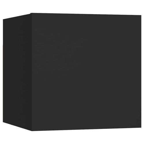 Нощни шкафчета, 2 бр, черни, 30,5x30x30 см, инженерно дърво