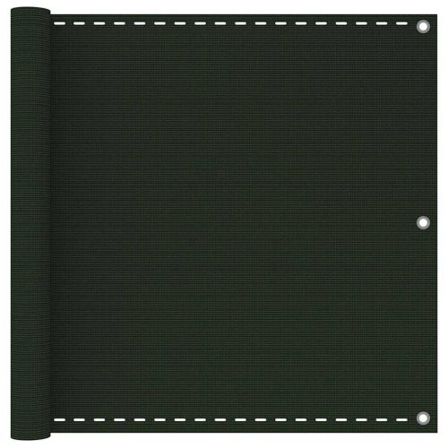 Балконски параван, тъмнозелен, 90x400 см, HDPE