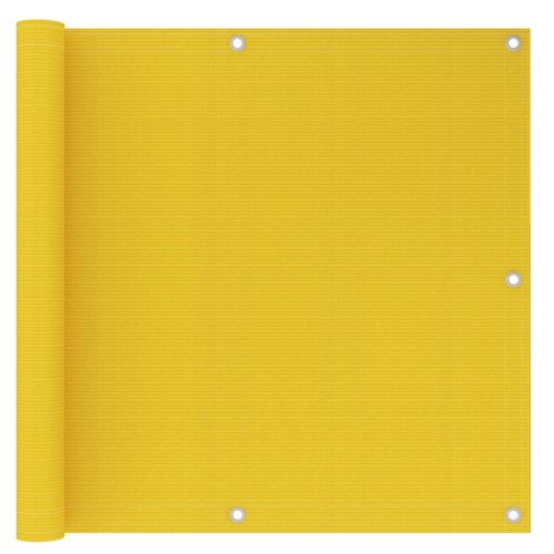 Балконски параван, жълт, 90x500 см, HDPE