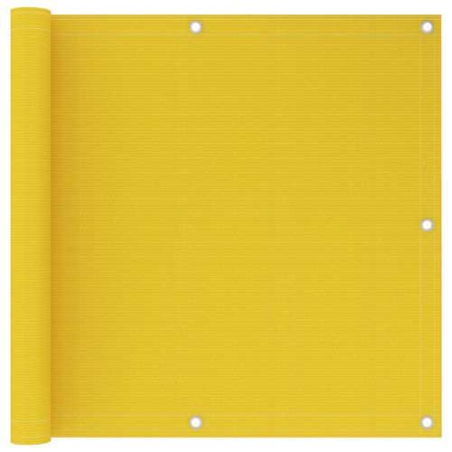 Балконски параван, жълт, 90x600 см, HDPE