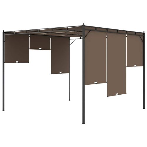 Градинска шатра със странична завеса, 3x3x2,25 м, таупе