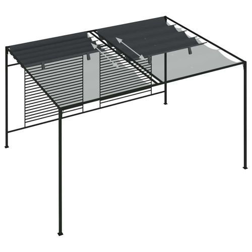 Шатра с прибиращ се покрив, 4x3x2,3 м, антрацит, 180 г/м²