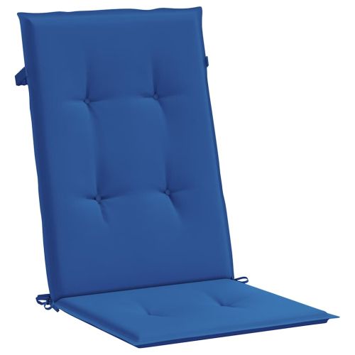 Възглавници за столове 4 бр кралско сини 120x50x3 см плат