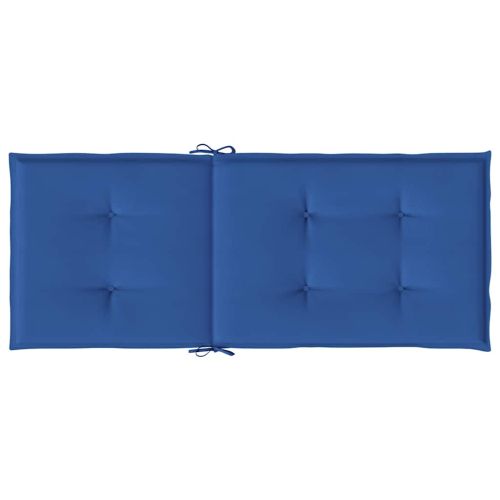 Възглавници за столове 4 бр кралско сини 120x50x3 см плат