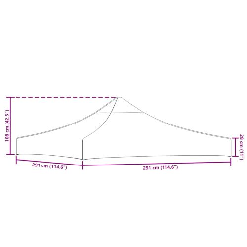 Покривало за парти шатра, 3х3 м, бордо, 270 г/м²