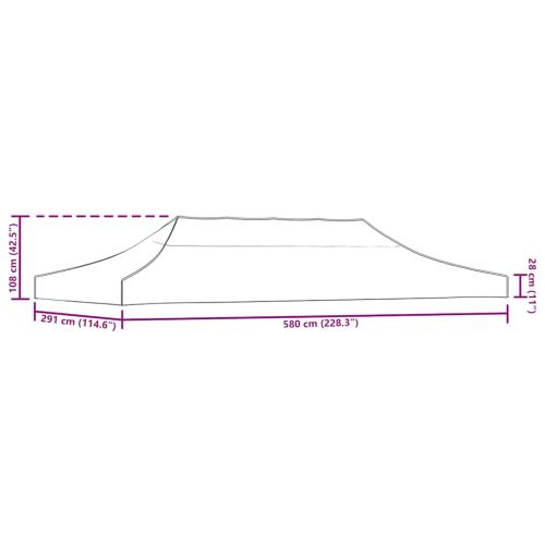 Покривало за парти шатра, 6x3 м, таупе, 270 г/м²