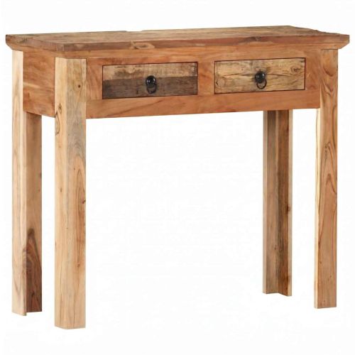 Конзолна маса, 90,5x30x75 см, акация и регенерирано дърво масив