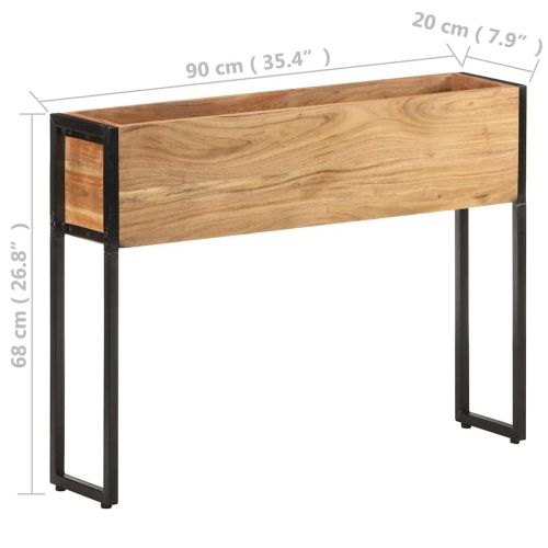 Плантер, 90x20x68 см, акациево дърво масив