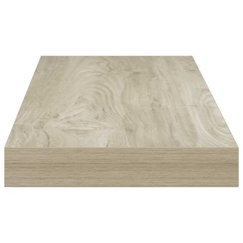 Окачени стенни рафтове, 2 бр, дъб, 60x23,5x3,8 см, МДФ