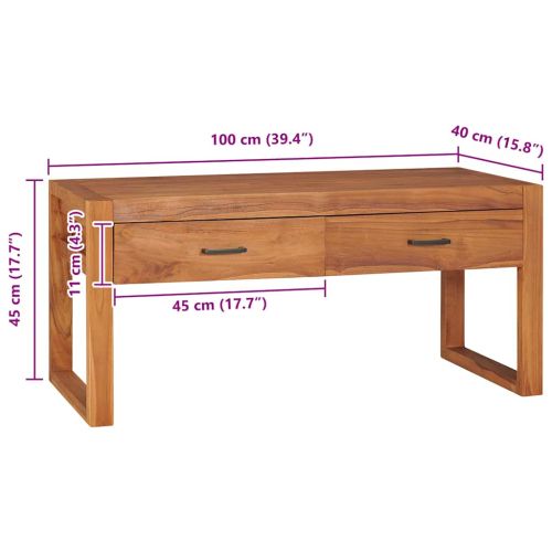 ТВ шкаф 100x40x45 см тиково дърво