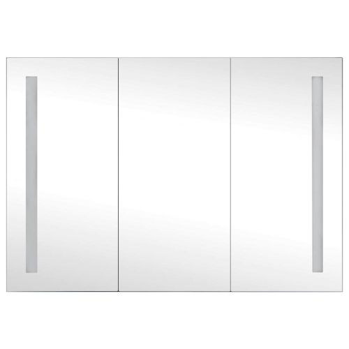 LED шкаф с огледало за баня, 89x14x62 см