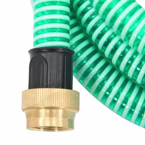 Смукателен маркуч с месингови съединители зелен 1,1" 20 м PVC