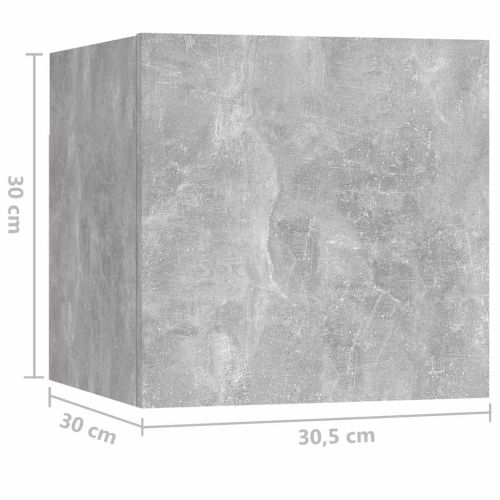 Нощно шкафче, бетонно сиво, 30,5x30x30 см, инженерно дърво
