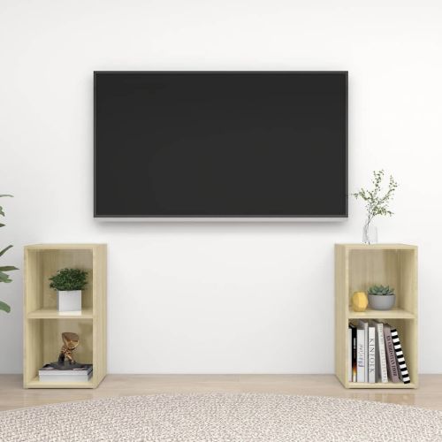ТВ шкафове, 2 бр, дъб сонома, 72x35x36,5 см, инженерно дърво