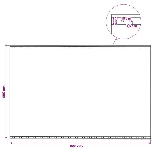 Брезенти тип Лено, 2 бр, 260 г/м², 4x6 м, бели