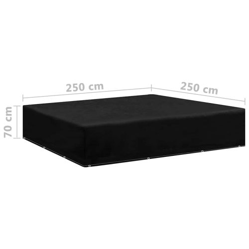 Калъфи за градински мебели 2 бр ъглови 12 капси 250x250x70 см