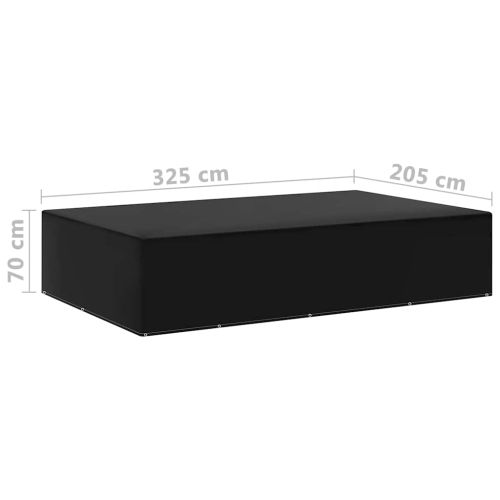 Покривала за градински мебели 2 бр 12 капси 325x205x70 см