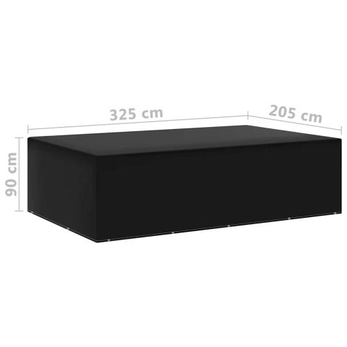 Покривала за градински мебели 2 бр 12 капси 325x205x90 см
