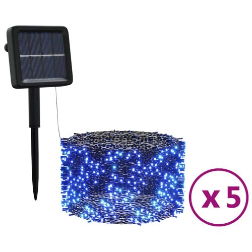 Соларни лампички 5 бр 5х200 LED сини за закрито/открито