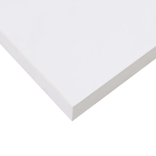 Окачени стенни рафтове, 2 бр, бял гланц, 23x23,5x3,8 см, МДФ