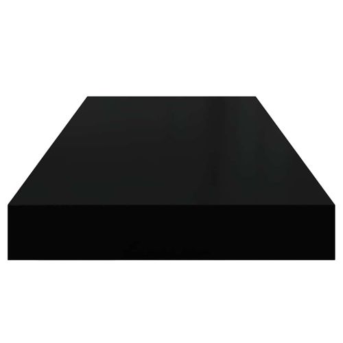 Окачен стенен рафт, черен, 60x23,5x3,8 см, МДФ