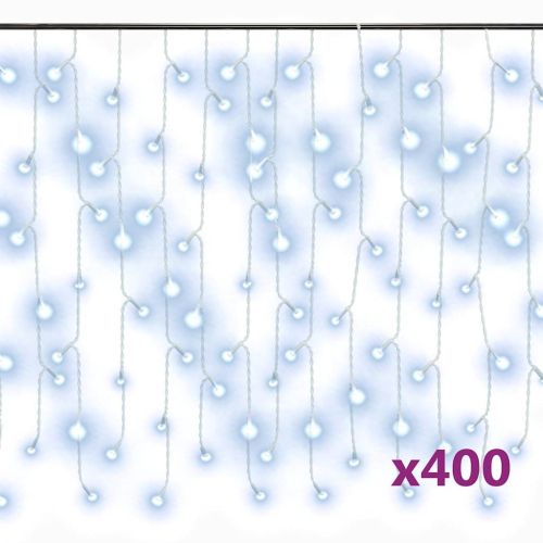 LED завеса ледени висулки 10 м 400 LED студено бяло 8 режима