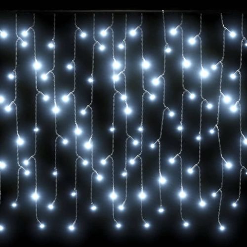 LED завеса ледени висулки 10 м 400 LED студено бяло 8 режима