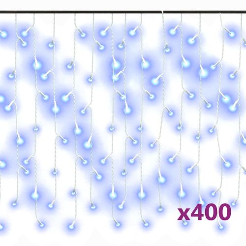 LED завеса ледени висулки 10 м 400 LED синя 8 режима
