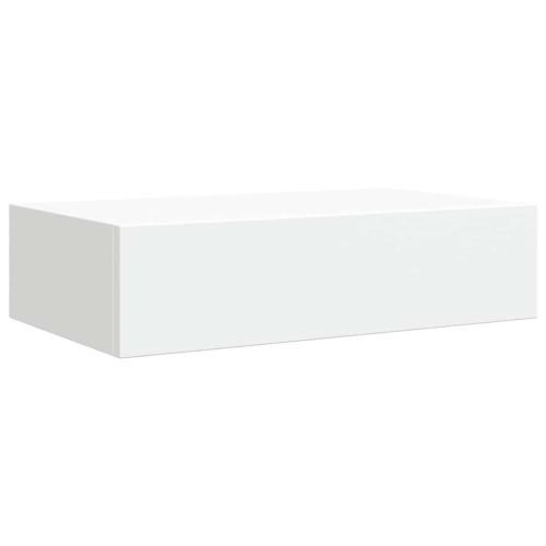 Стенни рафтове с чекмеджета, 2 бр, бели, 40x23,5x10 см, МДФ