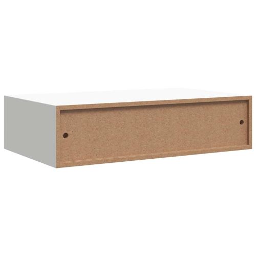 Стенни рафтове с чекмеджета, 2 бр, бели, 40x23,5x10 см, МДФ