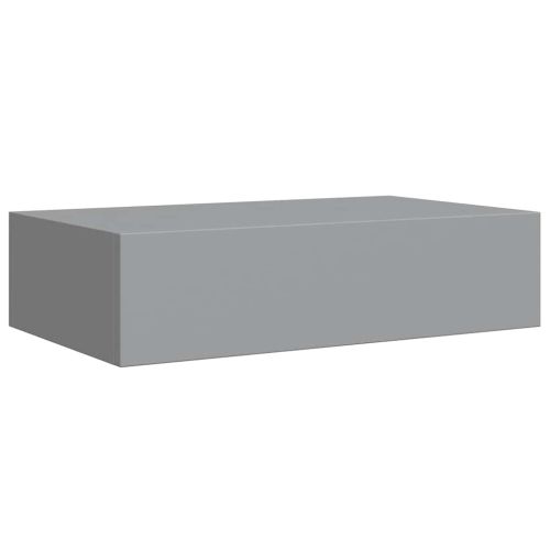 Стенни рафтове с чекмеджета, 2 бр, сиви, 40x23,5x10 см, МДФ