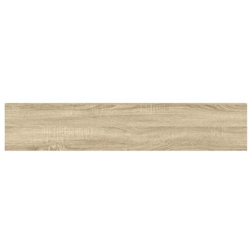Окачени стенни рафтове, 4 бр, дъб и бял, 120x23,5x3,8 см, МДФ