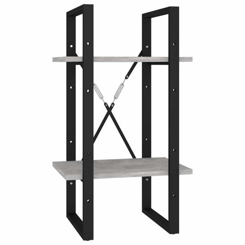 5-етажна библиотека бетонно сива 40x30x175 см инженерно дърво